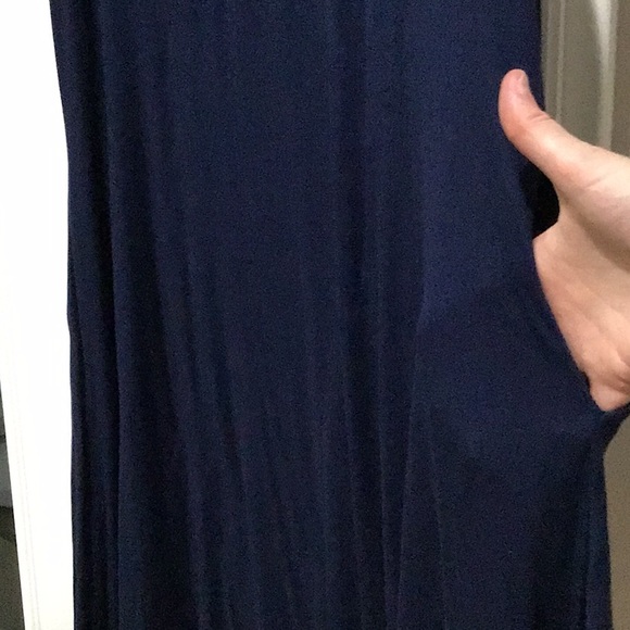 Navy Blue T-shirt Sundress w/ pockets - Picture 3 of 5